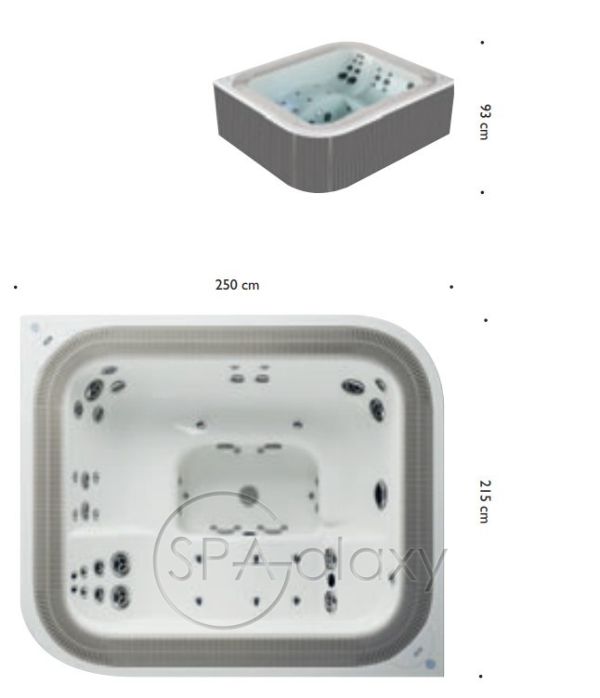 SPA бассейн JACUZZI VIRTUS (Италия), 250 x 215 x 93 cm